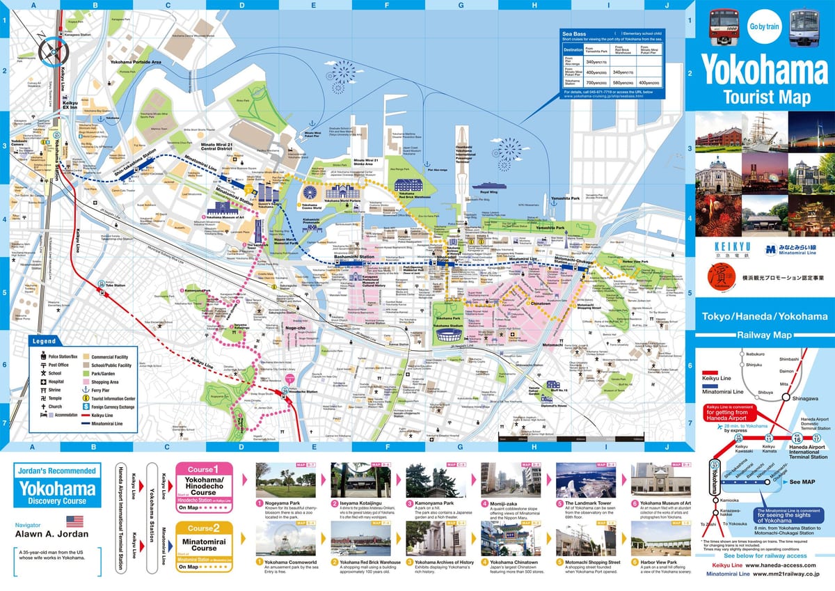 Kat jeyografik nan Yokohama atraksyon