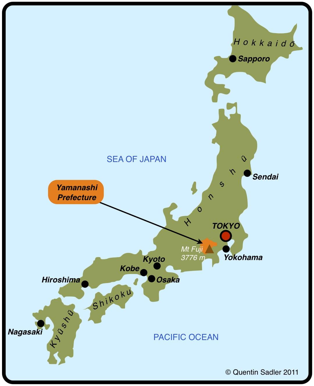 Yokohama sou yon kat jeyografik
