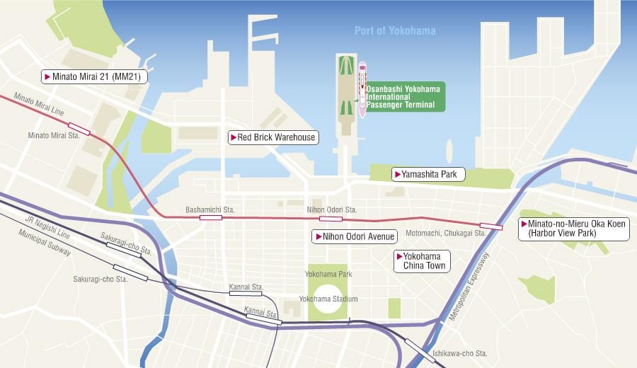 Kat jeyografik nan Yokohama tèminal kwazyè